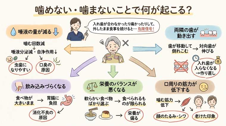 噛めない・噛まないことで何が起こる？の図解