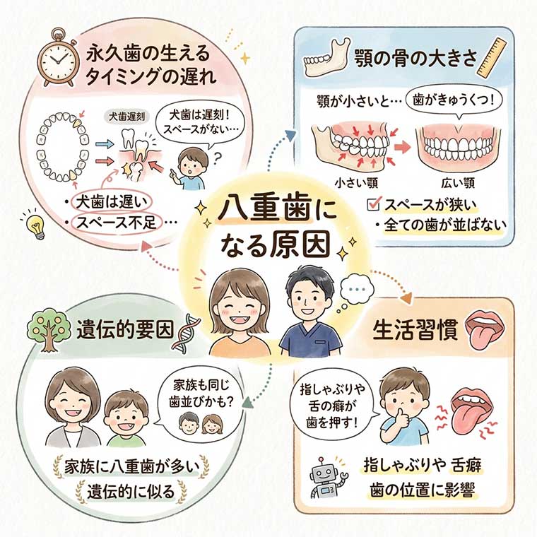 八重歯になる原因の図解