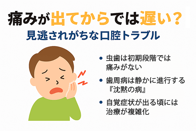 痛みが出てからでは遅い?