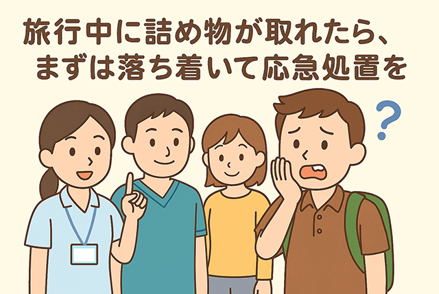 旅行中に詰め物が取れたら
