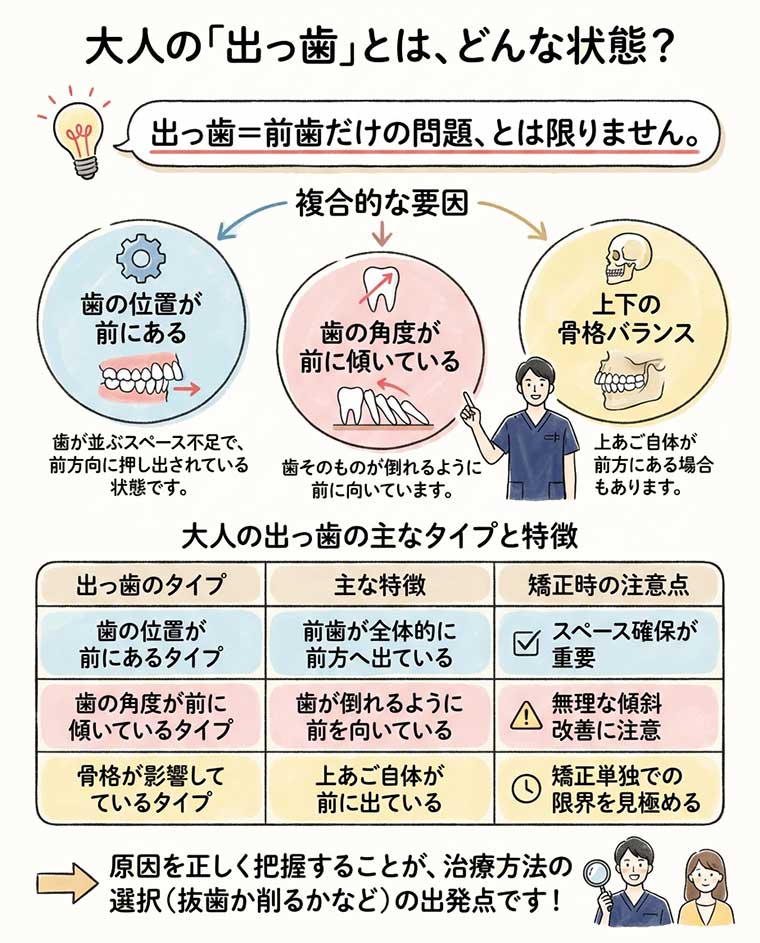 大人の「出っ歯」とは、どんな状態？の図解