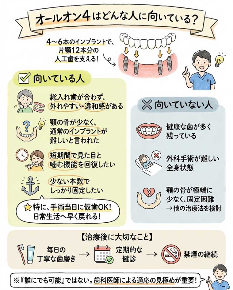 オールオン4はどんな人に向いている？の図解